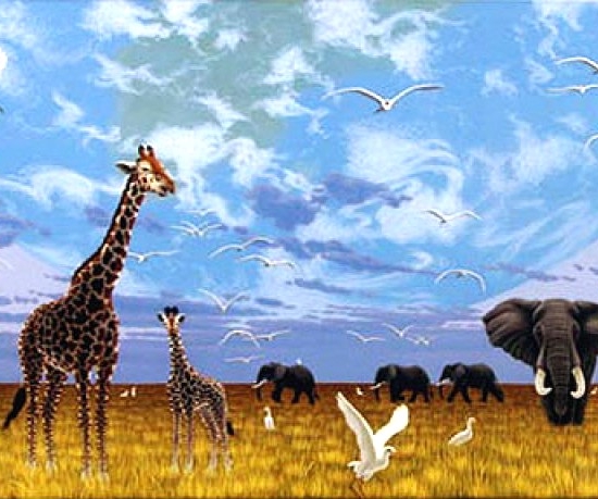 シム・シメールの絵画作品　タイトルは、アフリカンパラダイス